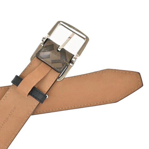 FENDI Logo Zucca Pattern Belt Buckle Leather #80/32 Brown SHW 37KA756 - Picture 9 of 16